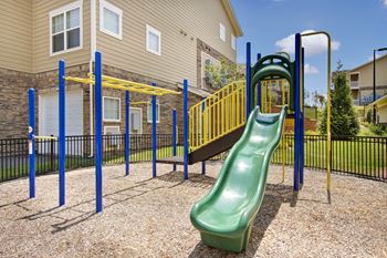 Outdoor recreation spaces with a playground